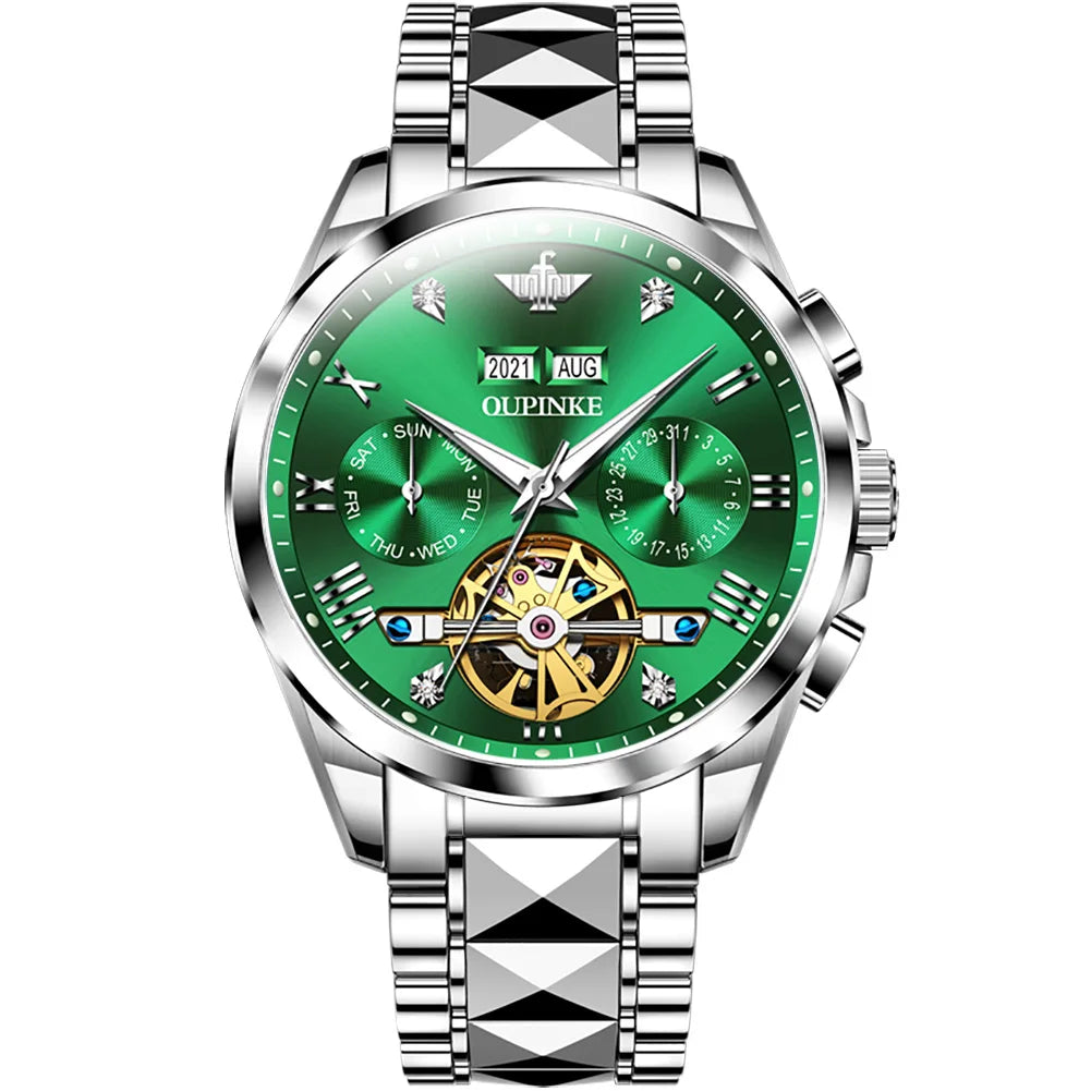 Oupinke 3186 Top Luxury Brand Men Business WristWatch Waterproof Auto Mechanical Watch Minimalist Classic Watches Men