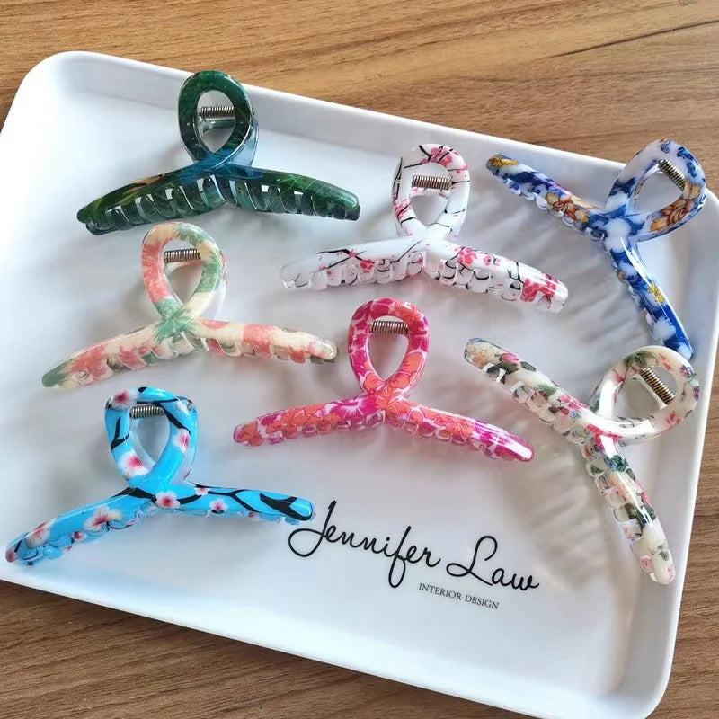 NEW Arrival Printing Ins Style Women Large Hair Clips Girls Simple Fashion Hair Claw Clip for Women Hair Accessories