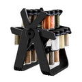 Seasoning Rack Set Seasoning Bottle Spice Jar Hot Sale Rotating Glass Black Kitchen Accessories Storage Holders Racks