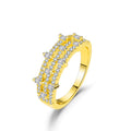 2022 Trendy Brass CZ Zircon 18K Gold Plated Women's Wedding Ring Gift