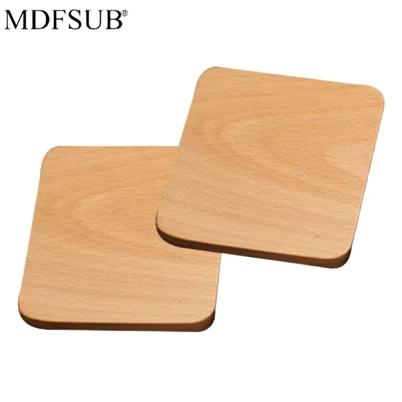MDFSUB OEM Wholesale Customized Factory 5mm Thick Eco-Friendly Square Sublimation Blank Plywood Coasters for Drinks