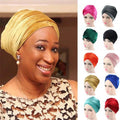 Muslim Solid Color Long Tail Women Lady Adults Chemotherapy Durag Turban Hats Durag