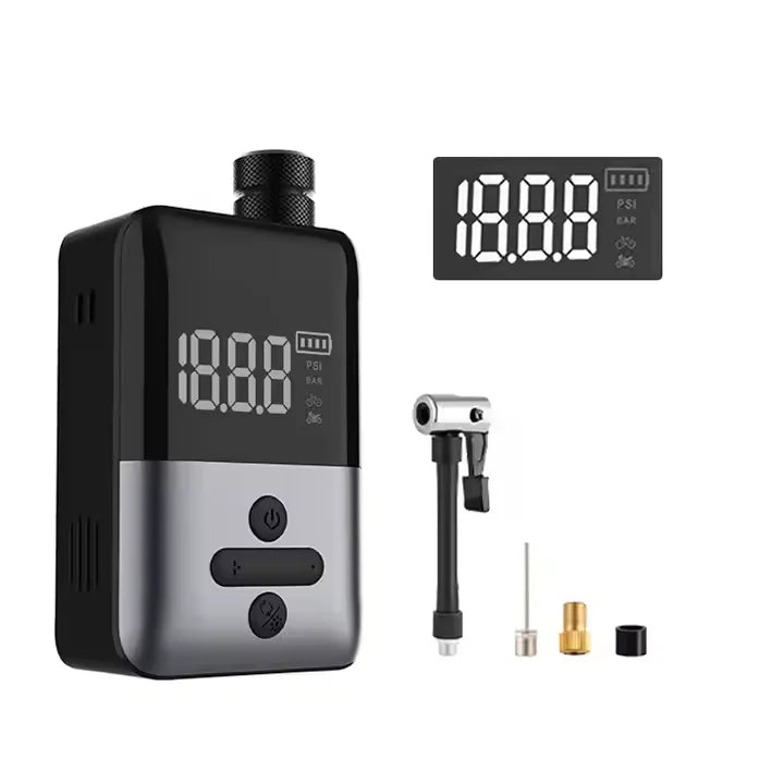 Mini Rechargeable Smart Automatic Bicycle Tire Inflator Electric Bike Tyre Pump with Wireless Air Pump Plastic Material