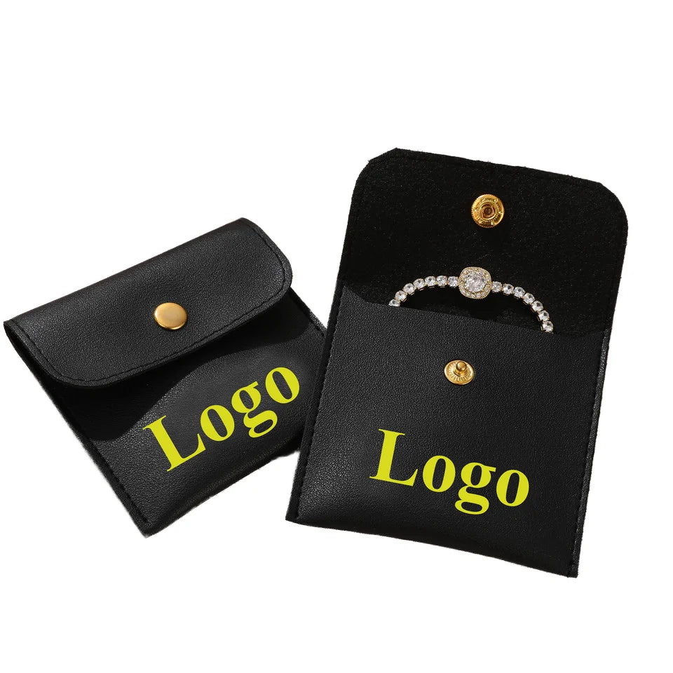 Custom Logo Travel PU Leather Jewelry Container Pouch Bag Envelope for Earring Necklace Storage with Display
