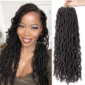 Hot Selling 24 Inch Afro Goddess Faux Soft Locs Synthetic Crochet Hair Braids Dyed Hot Sell 24 Inch Afro Crochet Braids