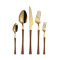 Stainless Steel Fork Spoon Gold Plated Flatware Marble Cutlery With Plastic Handle