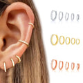 CAOSHI 5 Size 3 Color Plating Bridal Earrings for Women Men Small Hoop Earring Ear Tiny Nose Ring Girl Aretes Ear Huggie Pendant