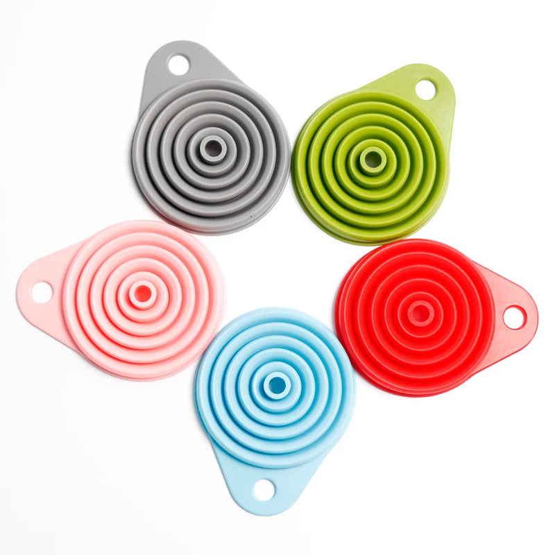 Factory Outlet  Kitchen Gadgets Foldable Funnel Kitchen Tools Oil Silicone Collapsible Funnel for Liquid