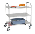 2/3layers Round Tube Hotel Serving Food Trolley Stainless Steel Restaurant Tea and Food Serving Trolley Cart
