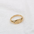 Women Stacking Jewelry 18K Gold Plating Stainless Steel God Shape Signet Ring