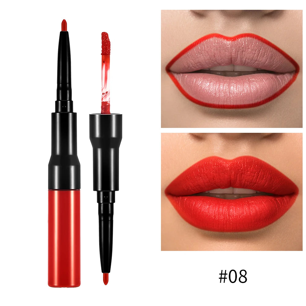 Wholesale 2-in-1 Double Head Lip Liner Private Label Waterproof Liquid Lipstick & Matte Lip Gloss 5g Clear Glossy Makeup
