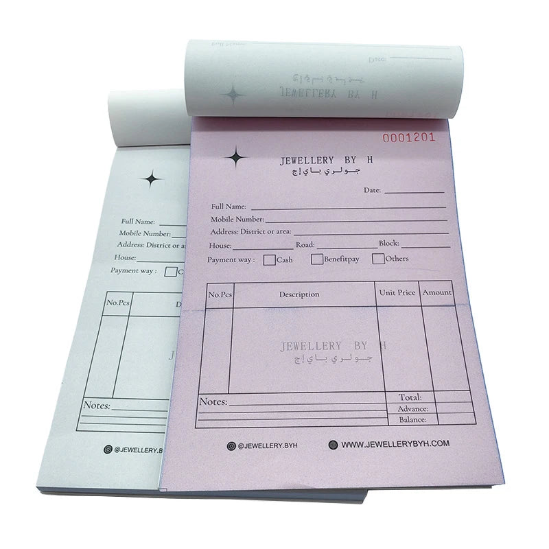Factory Supply Custom Invoice Printing Bill Book Printing Ncr Carbonless Paper Receipt Book Bill Book Printing