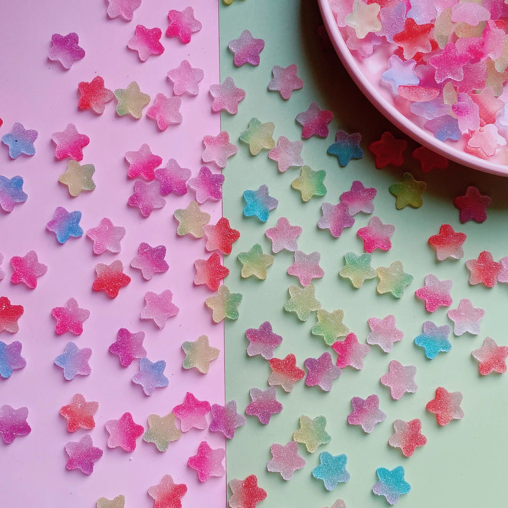 Simulated Cartoon Star Gummy Candy Gradient Resin Accessories Candy Nail Art DIY Decorations 3D Nail Charms