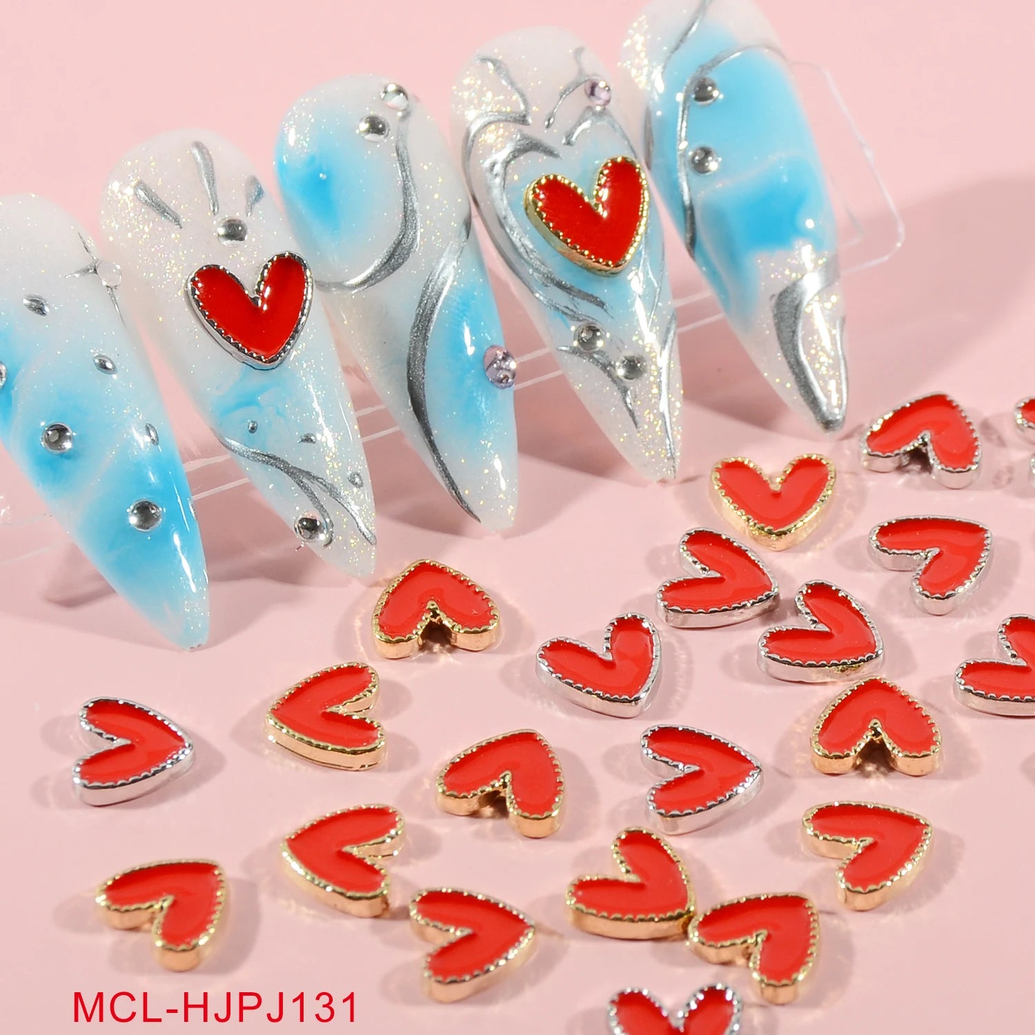 20PCS Nail Art Valentine's Day Alloy Jewelry Nail Decoration Valentine's Day Lip Diamond Nail Charms