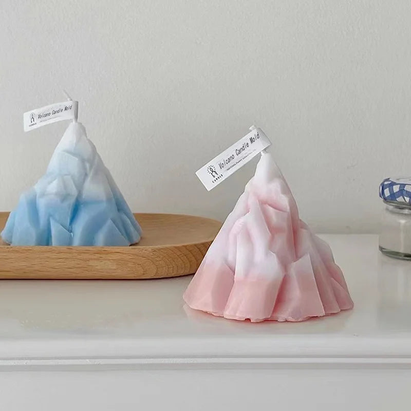 Aromatherapy Soy Wax Candle Mold Snow Capped Mountain Peak Silicone Decoration for Cake Tools