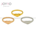 Fashion Stainless Steel Rose Gold Plated Vintage Princess Ring with Small Heart Custom Engraving Crystal Rhinestone