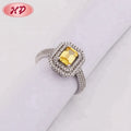 Fashion Jewelry Yellow CZ White Gold Diamond Women Rings