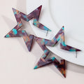 Y2K Jewelry Bohemian Style Casual Resin Pentacle Earrings Lovely Exaggerated Leopard Print Blend Romantic Starry Acrylic Earring