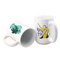 15oz Sublimation Blank Ceramic Coffee  Mug 450ml Personalized Logo Thermos Mug W Black Handle Reusable Cup Custom