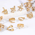 HOVANCI Finger Ring Ladies Gold Plated Bulk Manufacturer Chunky Snake Shape Curve Stylish Stainless Steel Opening Rings