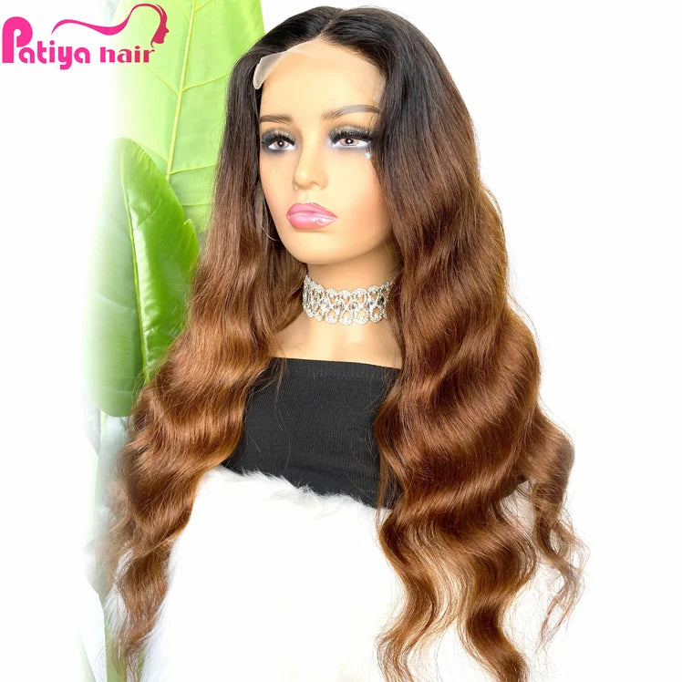 Lace Closure Wig 4*4 Body Wave Hair Styles 1B/30 Ombre Color Brazilian Human Hair Wig 13*4 Black Brown Front Lace Wigs for Women