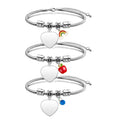 DAIHE Fashion Hot Sale DIY Bead Blank Engraved Bracelet Adjustable Heart Stainless Steel Bracelet