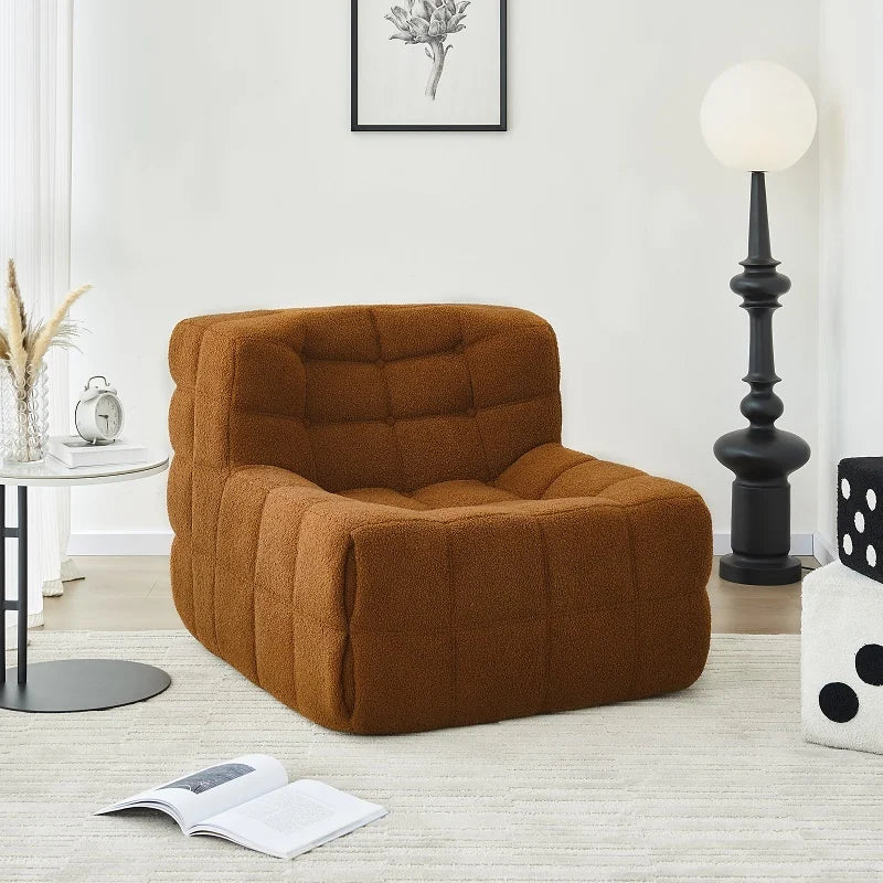 American Free Shipping Luxury Modern Brown Vacuum Compression Sofa for Living Room  Single 1 Seat Modular Sofa Couch