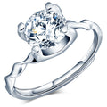 American Fashion 925 Sterling Silver Zirconia Ring Rhodium Plated for Wedding and Party Bijoux De Corps Femmes