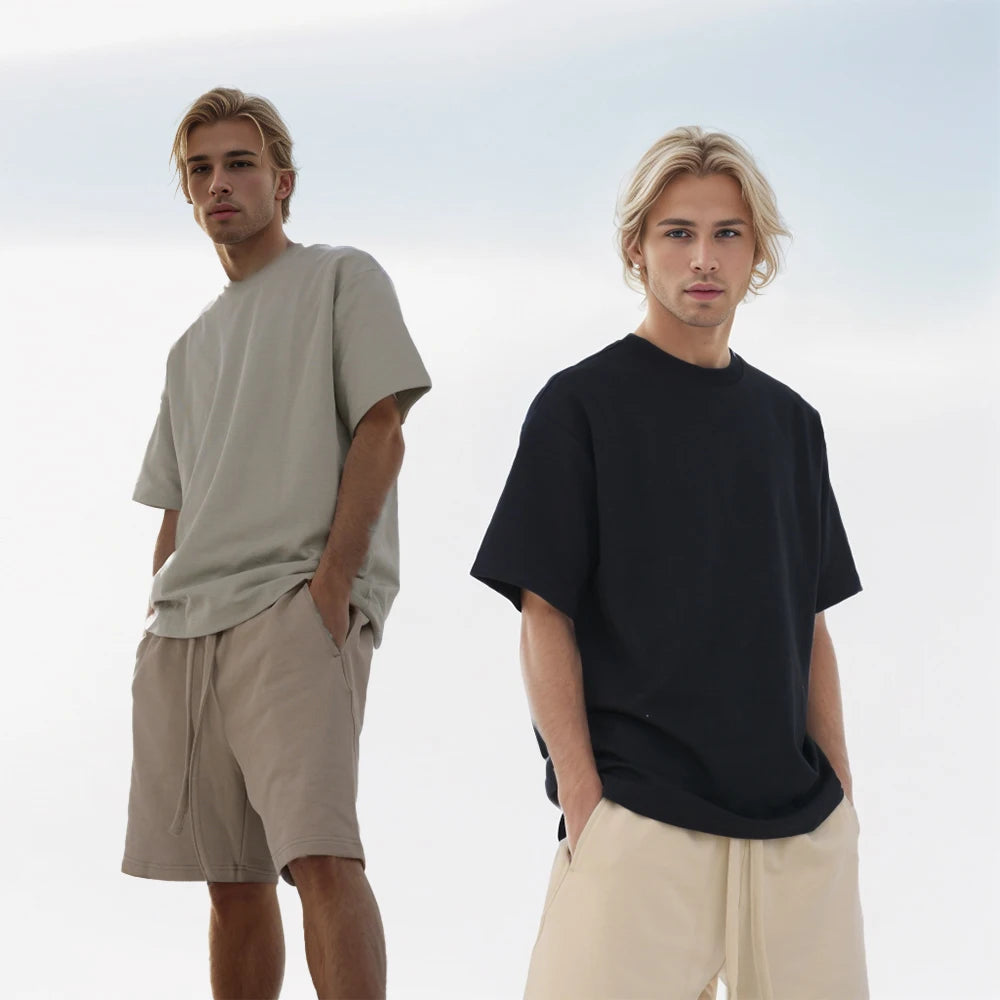 Loose Cool Narrow Needle High Quality Regular Fit Quick Drying Hip Hop Knitted Sports Style Men's Short Sleeve T-shirt