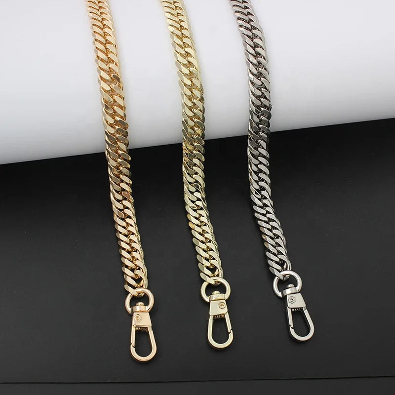Nolvo World 3 Colors 10mm Width Bag Chain with Round Hook Metal Chain with Single Shoulder Strap Female Accessoriesbag Chain