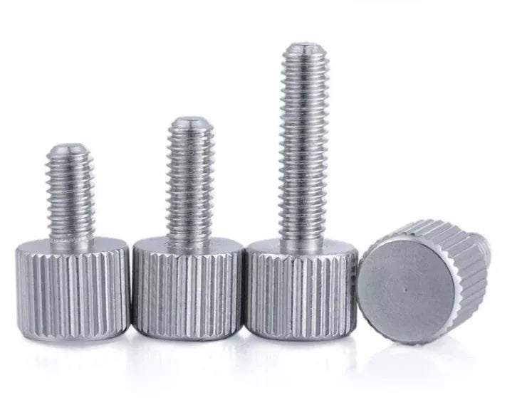 M3 M4 Metric Stainless Steel Small Flat Round Knurled Hand Knob Thumb Screws