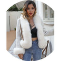 Fashion New Winter Fur Cuff Design Front Fox Fur Style Cashmere Wool Real Fox Fur Coat