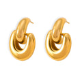 Personality Simple Unique Semicircle Line Unfixed Earrings Geometric Temperament Elegant Titanium Steel Gold-plated Earrings