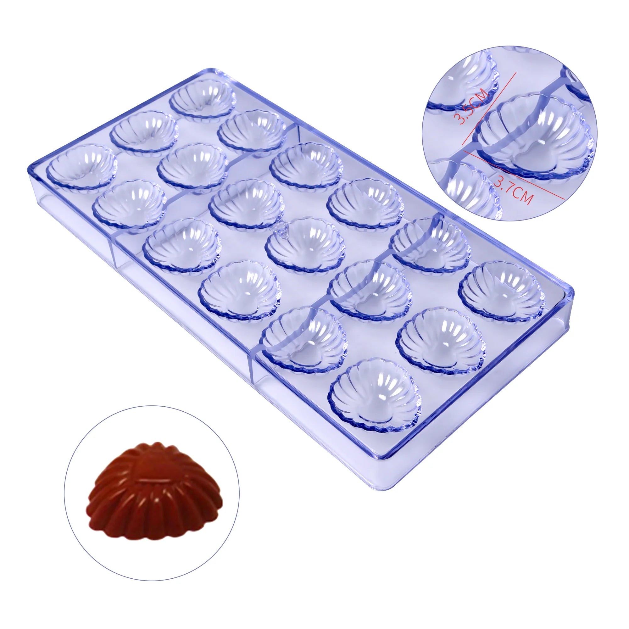 3D Plastic Chocolate Mold Shell Shape Polycarbonate Mold Molde De Policarbonato Para Chocolate Baking Tools