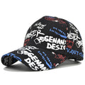 Wide Brim Printed Baseball Cap Men and Women Black Twill Cap Fashion Hip-Hop Sports Cap