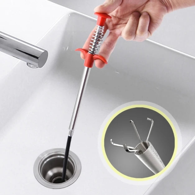 Stainless Steel Sewer Dreging Tool Drain Hook Wire Spring Cleaner Sink Dredge Sewer Tools