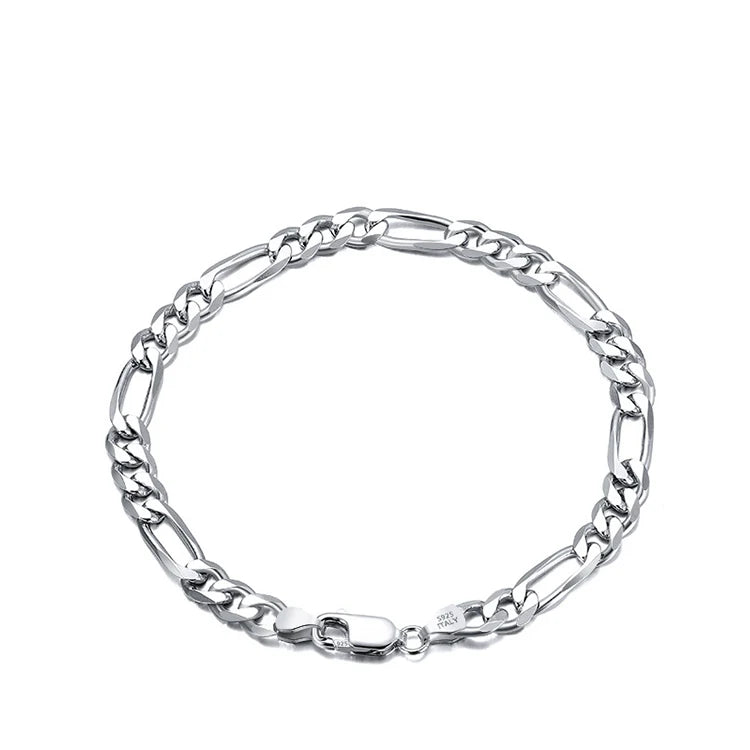925 Sterling Silver Bracelet Simple Hollow Jewelry Fashion Girl Striped Bracelet