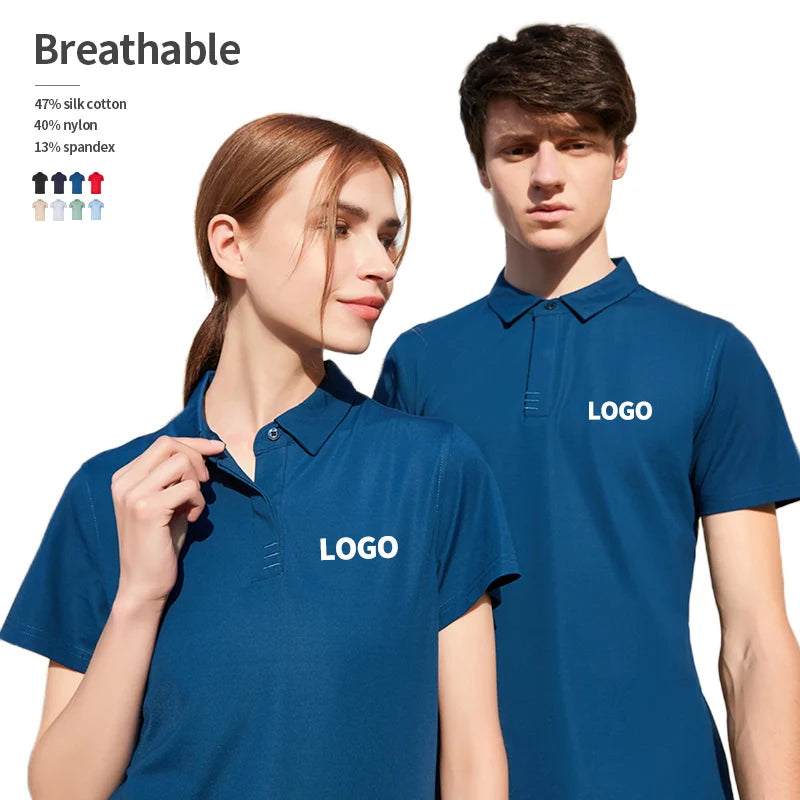 Custom Cotton Golf T-shirts Wrinkle-Free Fabrics Polo Shirt for Men