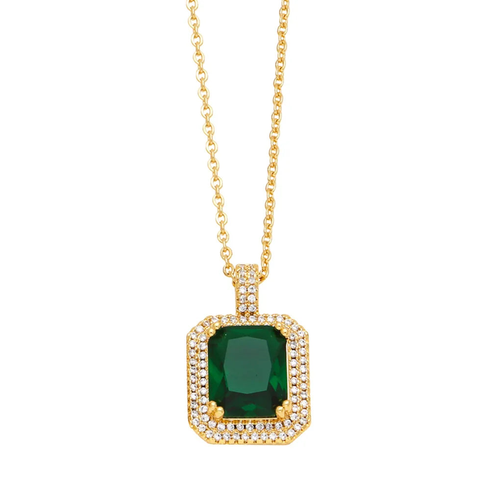 Joyas Wholesale Fashion Jewelry Ins Women Diamond Necklace Pendent Gold Plated Luxury Statement Diamond Necklace