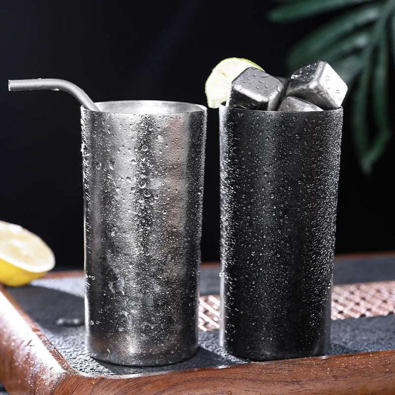 Double Wall Titanium Beer Mugs 380ML Insulation Drinkware Outdoor Camping Hiking Coffee Cups Ultralight Travel Mug