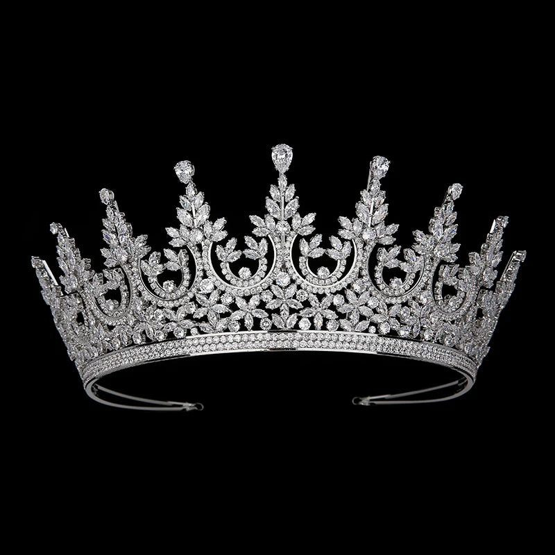 Echsio Classic Cubic Zircon Bridal Hair Jewelry Copper Wedding Hair Accessories Exquisite CZ Tiara BC5989 Corona Princesa
