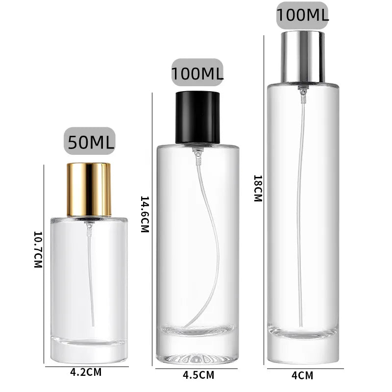 15ml 20ml 50ml 100ml Clear Round Crimp Glass Perfume Bottles
