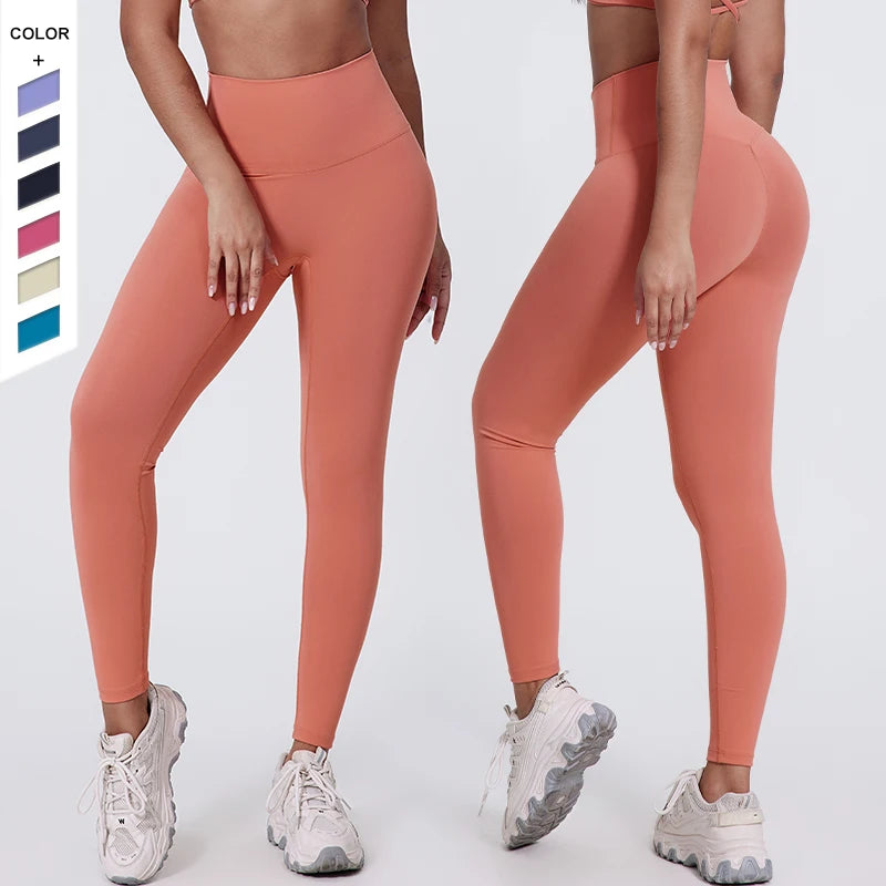 OEM Custom Seamless Yoga Leggings for Women High Waist Workout Clothes Tight Soft Running Fitness  Pants Women's Sports Wear