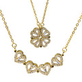 Fold Hearts 18k Gold Women Necklace Jewelry Valentines Pendant Cubic Zircon Heart Necklace
