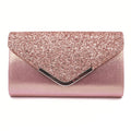 Women Glitter Sequins PU Leather Envelope Evening Clutch Handbag 24x5x14cm