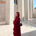 Fashion Satin Bright Cardigan Robe Dubai Turkish Women Party Belted Kimono Abayas Moroccan Saudi Kaftan Muslim Eid