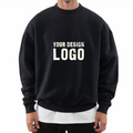 Custom Cotton Fleece Drop Shoulder Plus Size Embroidered Heavyweight French Terry Graphic Crewneck Oversized Mens Sweatshirts
