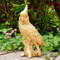 Golden Cockatoo-shaped Resin Crafts Decor Hand-painted Realistic Artistic Design Garden Outdoor Holiday Souvenir Figurines