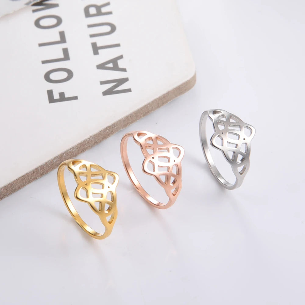 Vintage Celtics Knot Rings Women Stainless Steel Wedding Triquetra Ring Jewelry Valentines Gift for Lover Wholesale