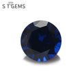 ST Gems Fire Blue Spinel 114#Blue Lab Gemstone Round Shape Sapphire Synthetic Spinel